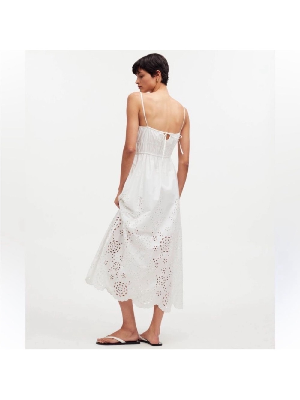 Madewell Dress 6 Embroidered White - Picture 4 of 11